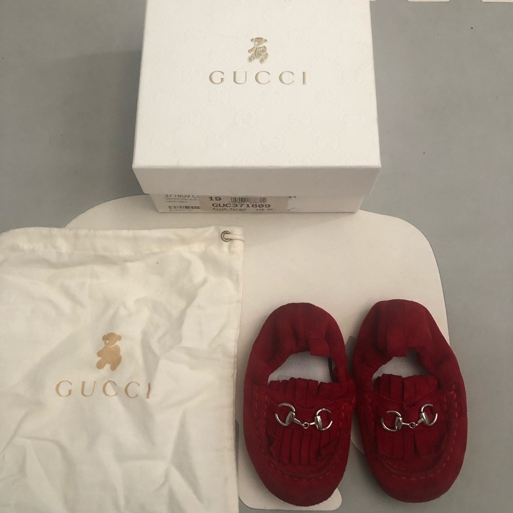 100% Authentic Gucci red loafers